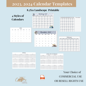 Landscape Calendar Templates 2023-2024