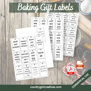 Holiday Baking Gift Tag Labels