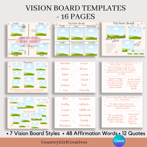 Starry Dreams Vision Board Template Pack