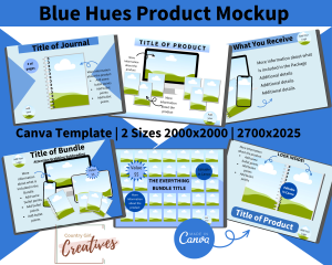 Blue Hues Product Listing Mockup templates