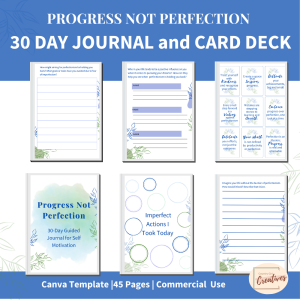 Progress Not Perfection Journal and Card Deck