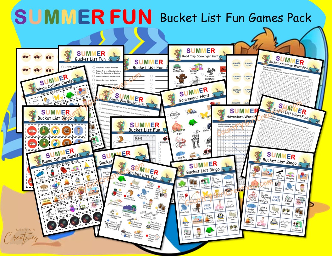 summer fun bucket list fun games pack